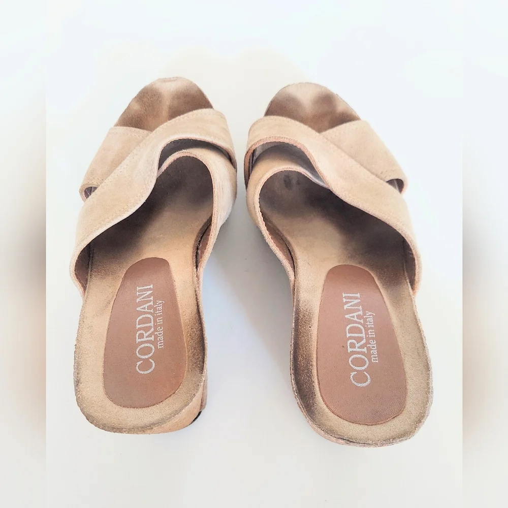 Cordani Size US 8 EU 39 Devon Platform Wedge Sandal Avio Suede